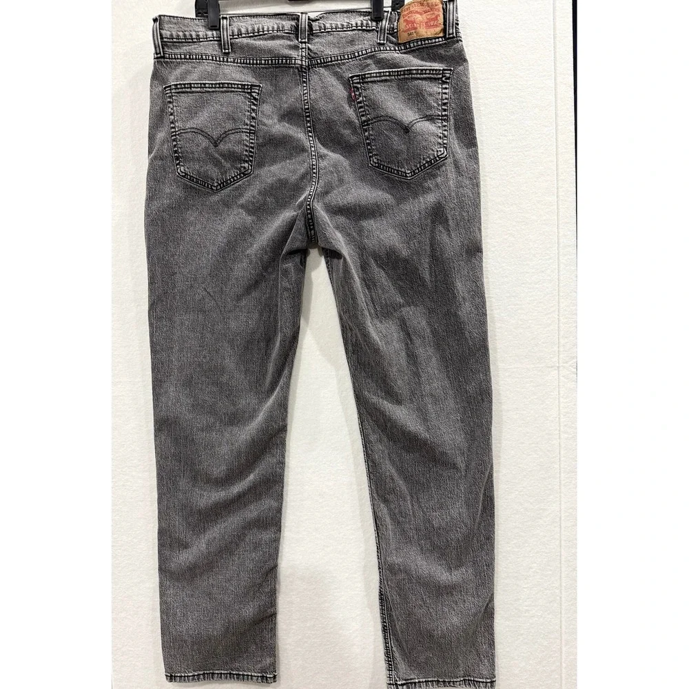 Levi's 541 Athletic Taper Men 42x36 Gray Acid Wash Denim Jeans